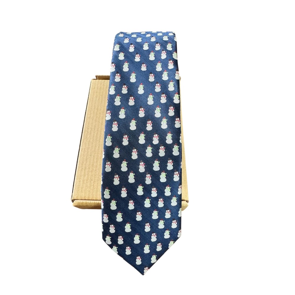 Holiday Traditions Snowman Necktie Novelty Print Christmas Holiday 58"